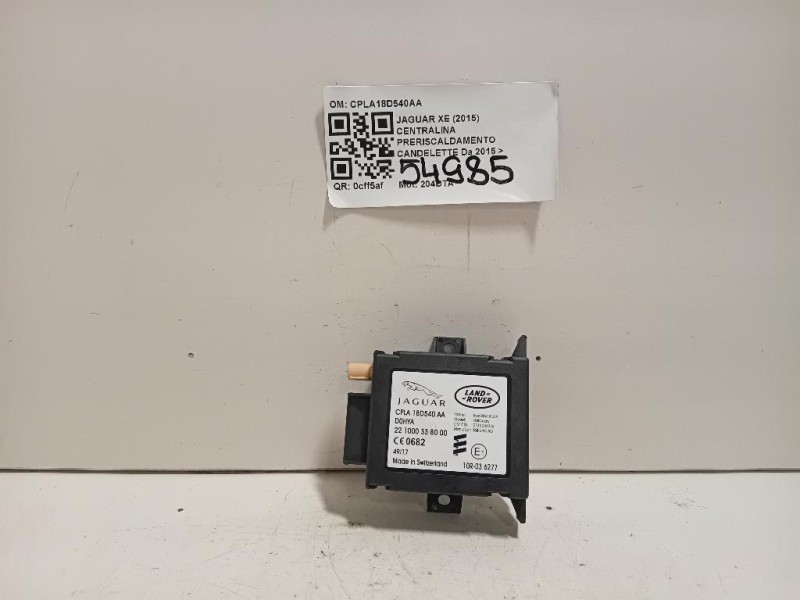 Centralina Preriscaldamento Candelette CPLA18D540AA Jaguar XE 2015