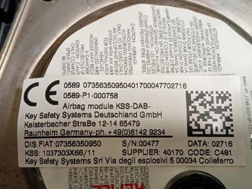 Air-bag Guidatore 7356350950 Fiat 500X 2015