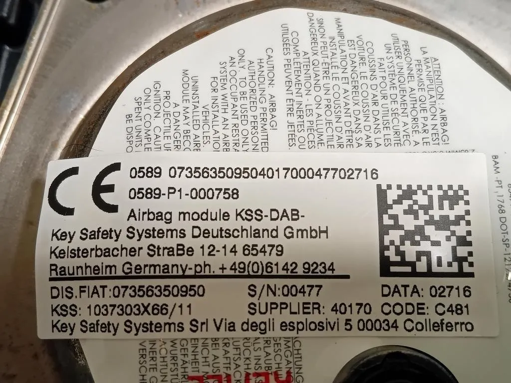 Air-bag Guidatore 7356350950 Fiat 500X 2015