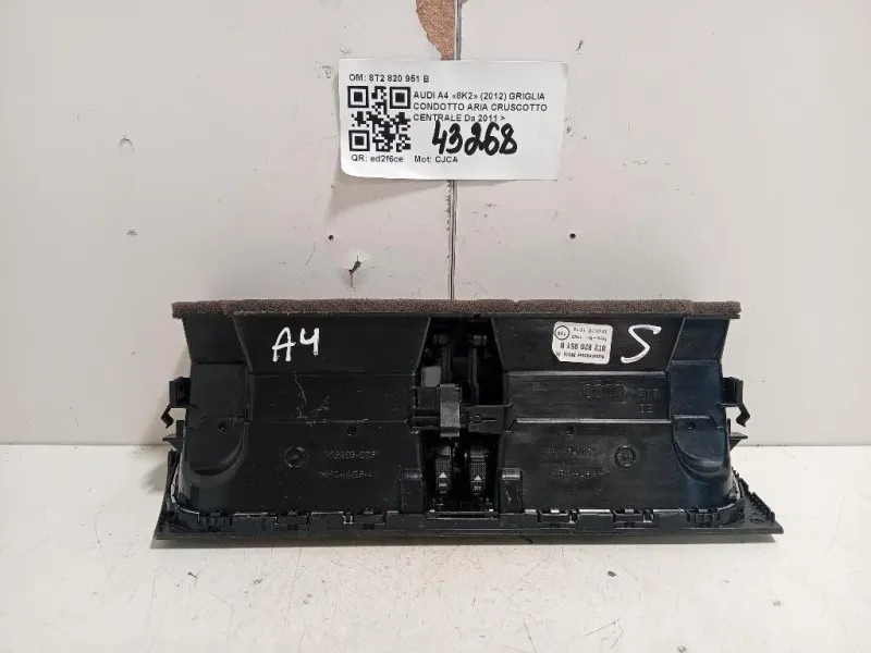 Griglia Condotto ARIA Cruscotto Centrale 8T2 820 951 B Audi A4 8K2 2012