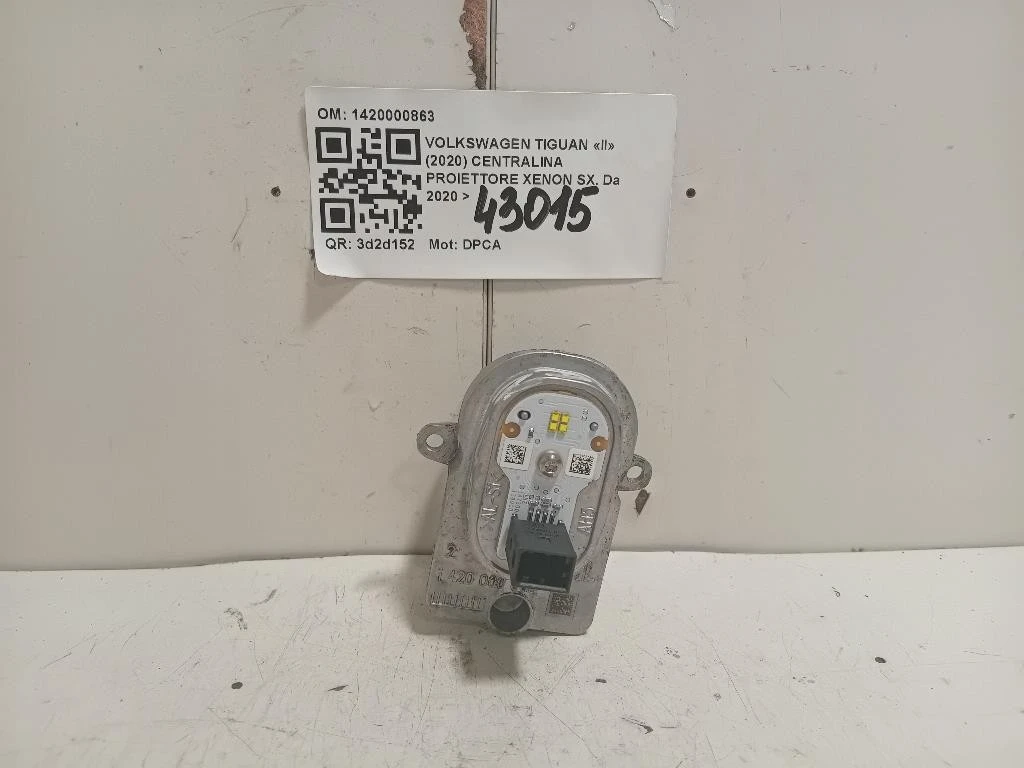 Centralina Proiettore Xenon SX 1420000863 Volkswagen Tiguan II 2020