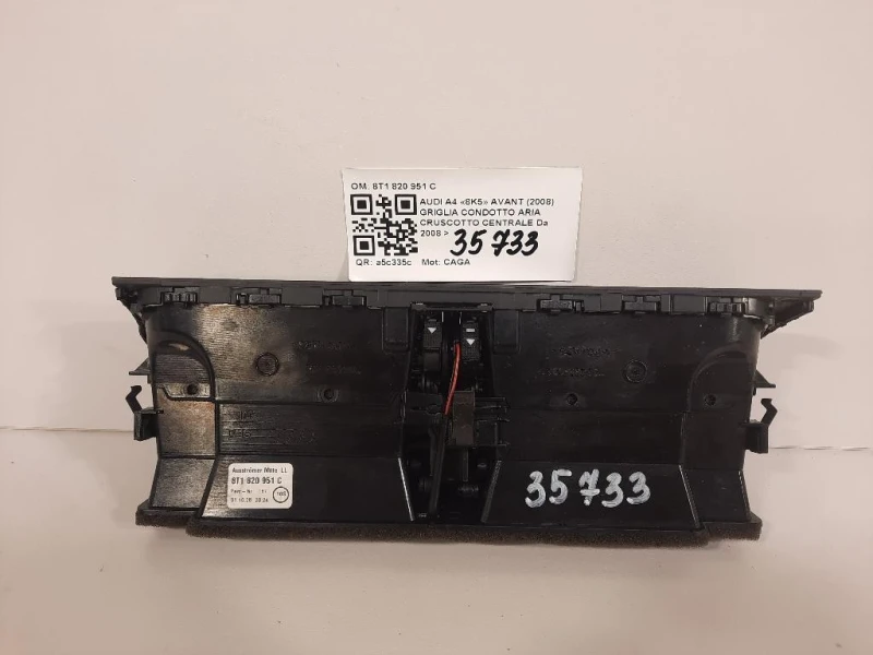 Griglia Condotto ARIA Cruscotto Centrale 8T1820951C Audi A4 8K5 Avant 2008