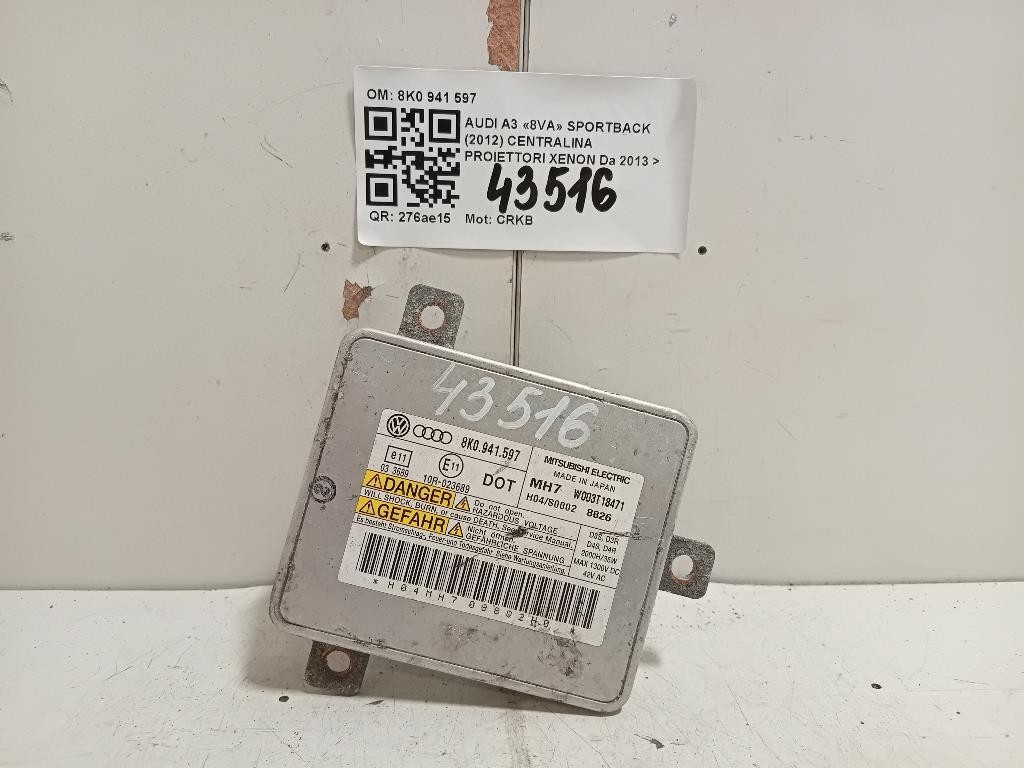 Centralina Proiettori Xenon 8K0 941 597 Audi A3 8VA Sportback 2012