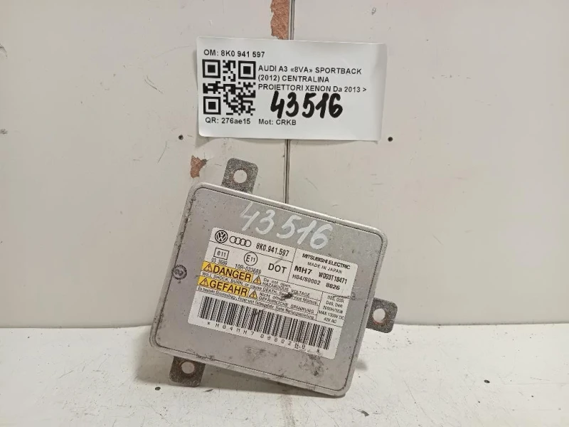 Centralina Proiettori Xenon 8K0 941 597 Audi A3 8VA Sportback 2012