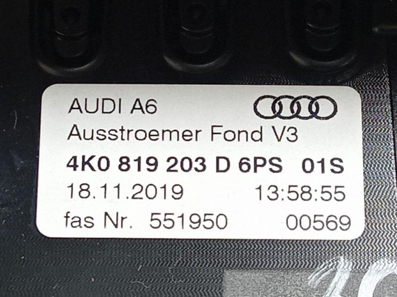 Griglia Condotto ARIA Cruscotto Centrale 4K0 819 203D Audi A6 4GD Avant 2016