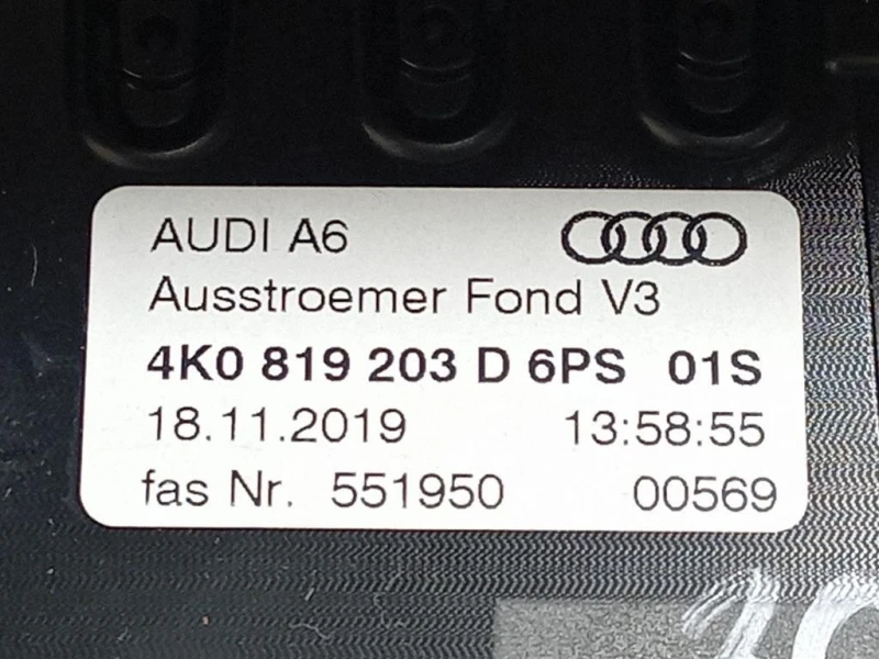 Griglia Condotto ARIA Cruscotto Centrale 4K0 819 203D Audi A6 4GD Avant 2016