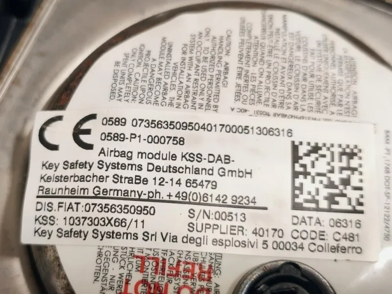 Air-bag Guidatore 1043665 Fiat 500X 2015