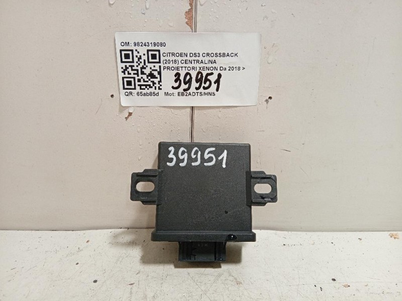 Centralina Proiettori Xenon 9824319080 Citroen DS3 Crossback 2018
