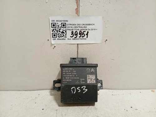 Centralina Proiettori Xenon 9824319080 Citroen DS3 Crossback 2018