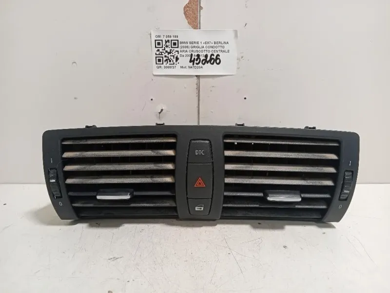 Griglia Condotto ARIA Cruscotto Centrale 7059189 Bmw Serie 1 E87 Berlina 2005