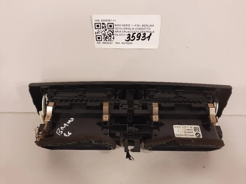 Griglia Condotto ARIA Cruscotto Centrale 9205357-11 Bmw Serie 1 F20 Berlina 2012