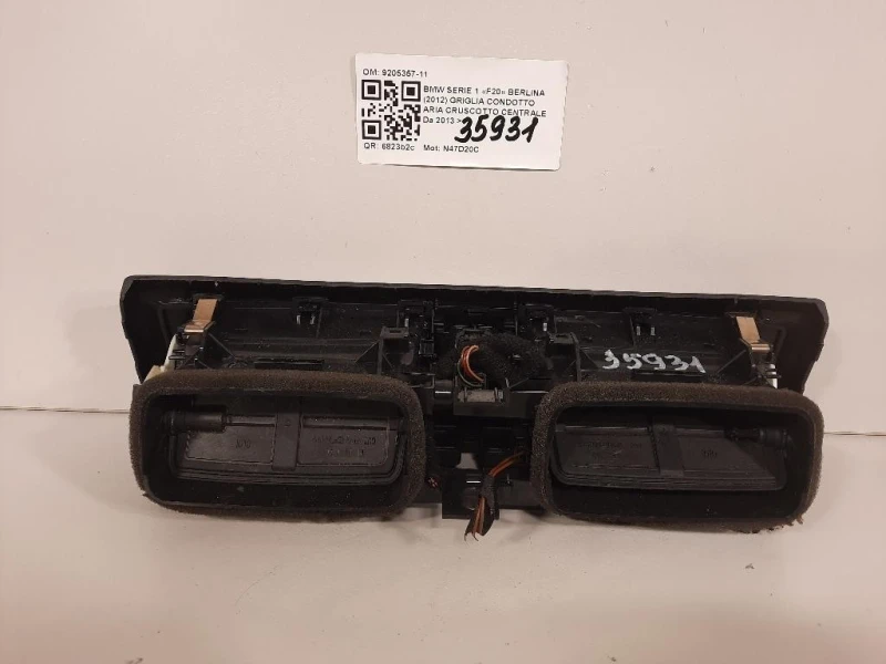 Griglia Condotto ARIA Cruscotto Centrale 9205357-11 Bmw Serie 1 F20 Berlina 2012