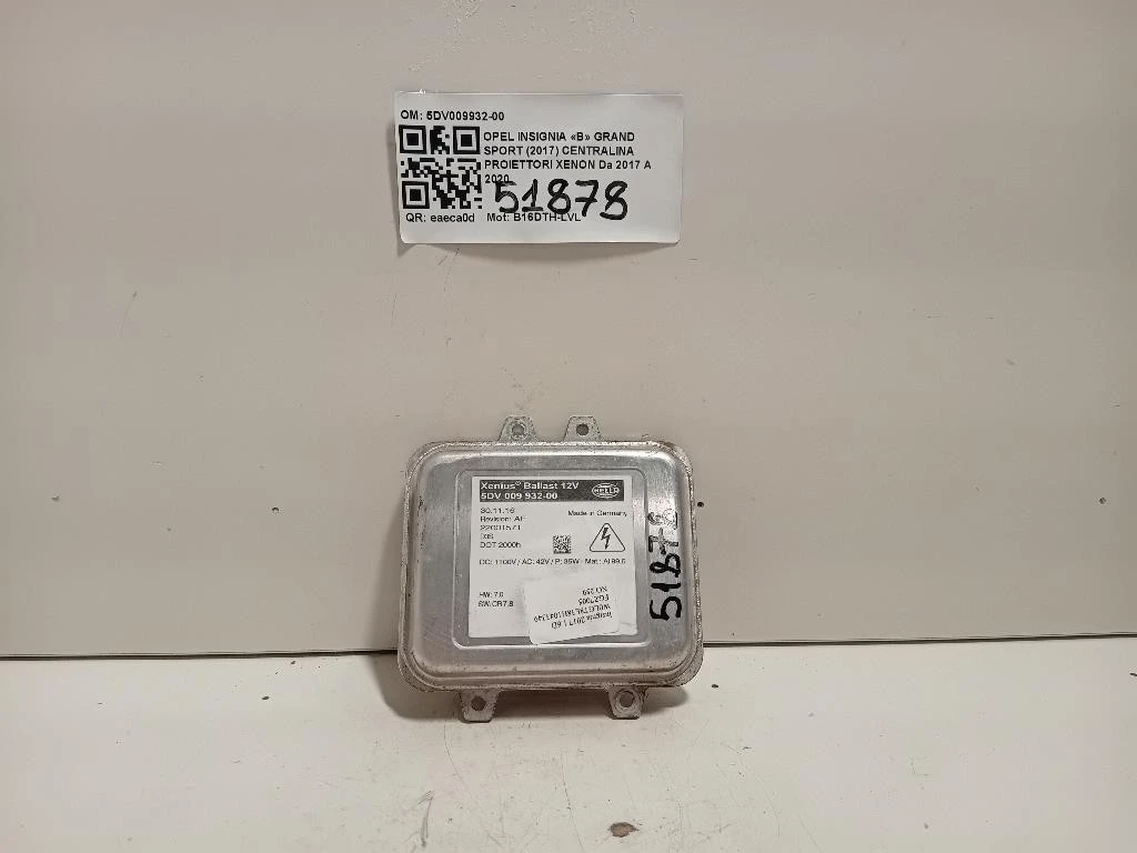 Centralina Proiettori Xenon 5DV009932-00 Opel Insignia B Grand Sport 2017