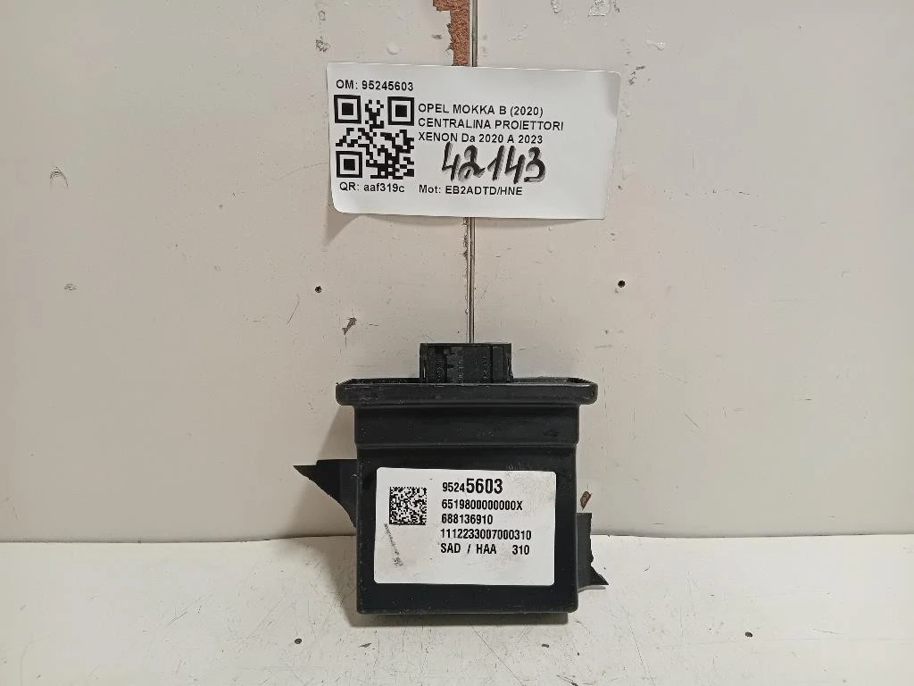 Centralina Proiettori Xenon 95245603 Opel Mokka B 2020