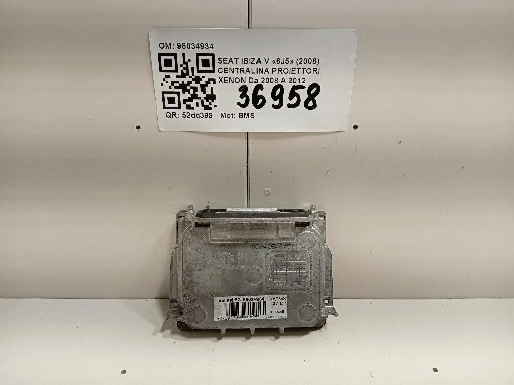 Centralina Proiettori Xenon 98034934 Seat Ibiza V 6J5 2008