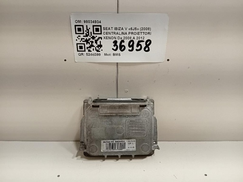 Centralina Proiettori Xenon 98034934 Seat Ibiza V 6J5 2008