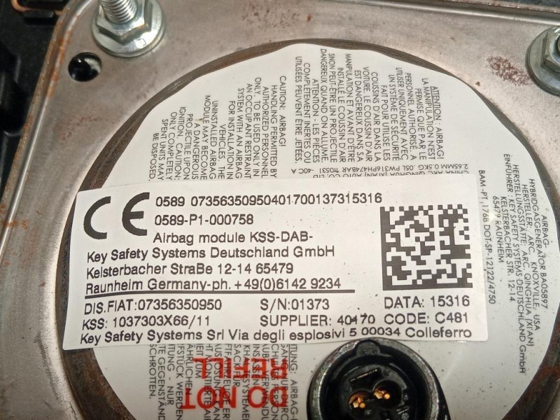 Air-bag Guidatore 07356350950 Fiat 500X 2015