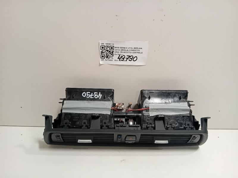 Griglia Condotto ARIA Cruscotto Centrale 16828110 Bmw Serie 5 F10 Berlina 2012