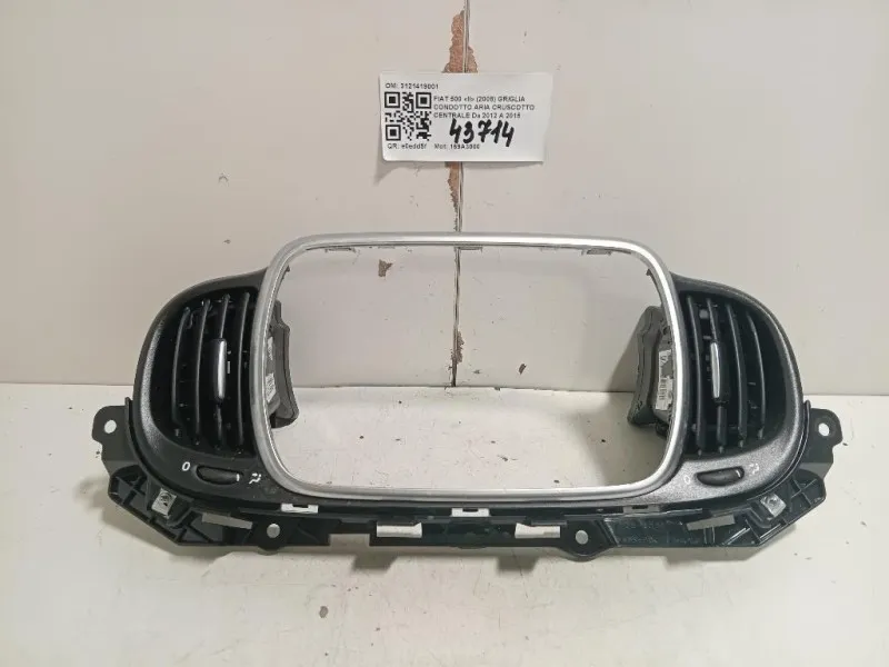 Griglia Condotto ARIA Cruscotto Centrale 3121419001 Fiat 500 II 2008