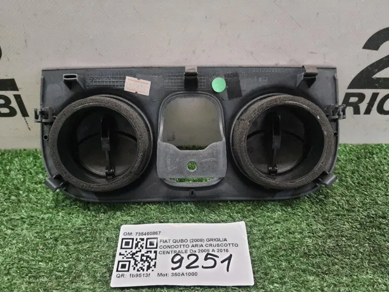 Griglia Condotto ARIA Cruscotto Centrale 735460867 Fiat QUBO 2008