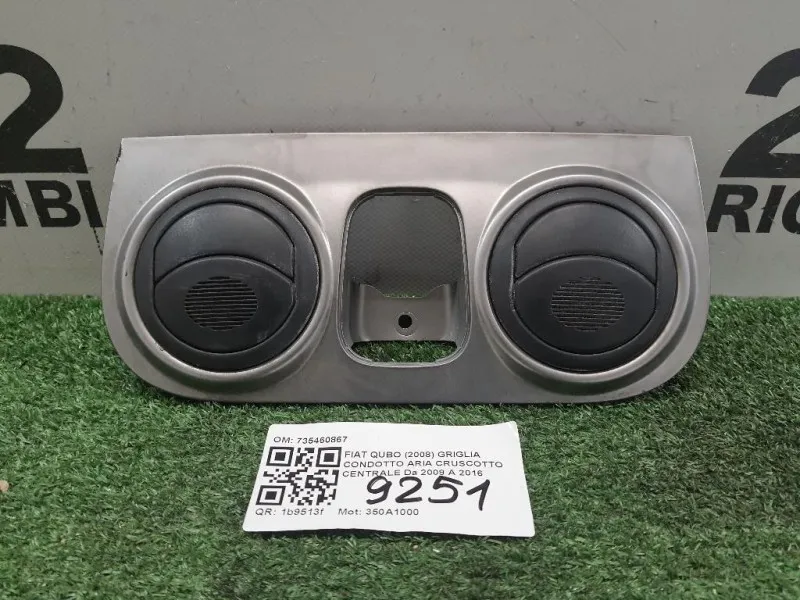 Griglia Condotto ARIA Cruscotto Centrale 735460867 Fiat QUBO 2008