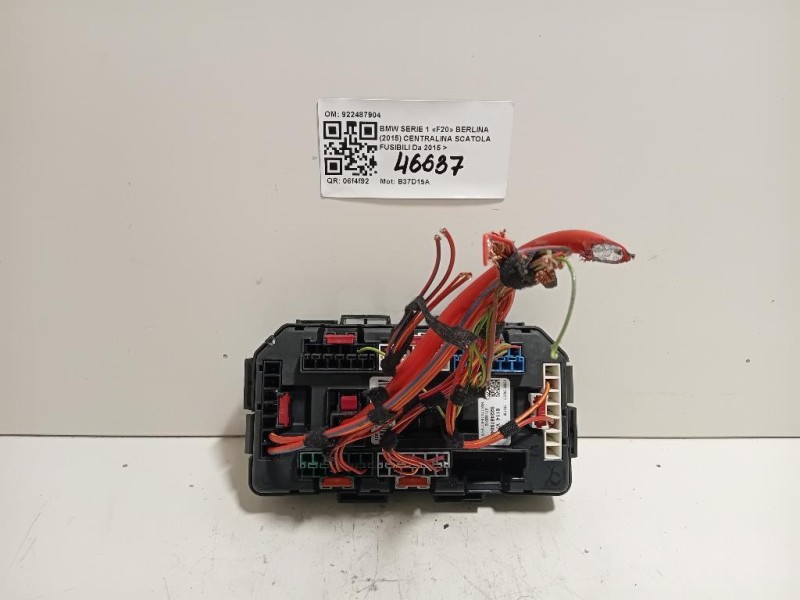 Centralina Scatola Fusibili 922487904 Bmw Serie 1 F20 Berlina 2015
