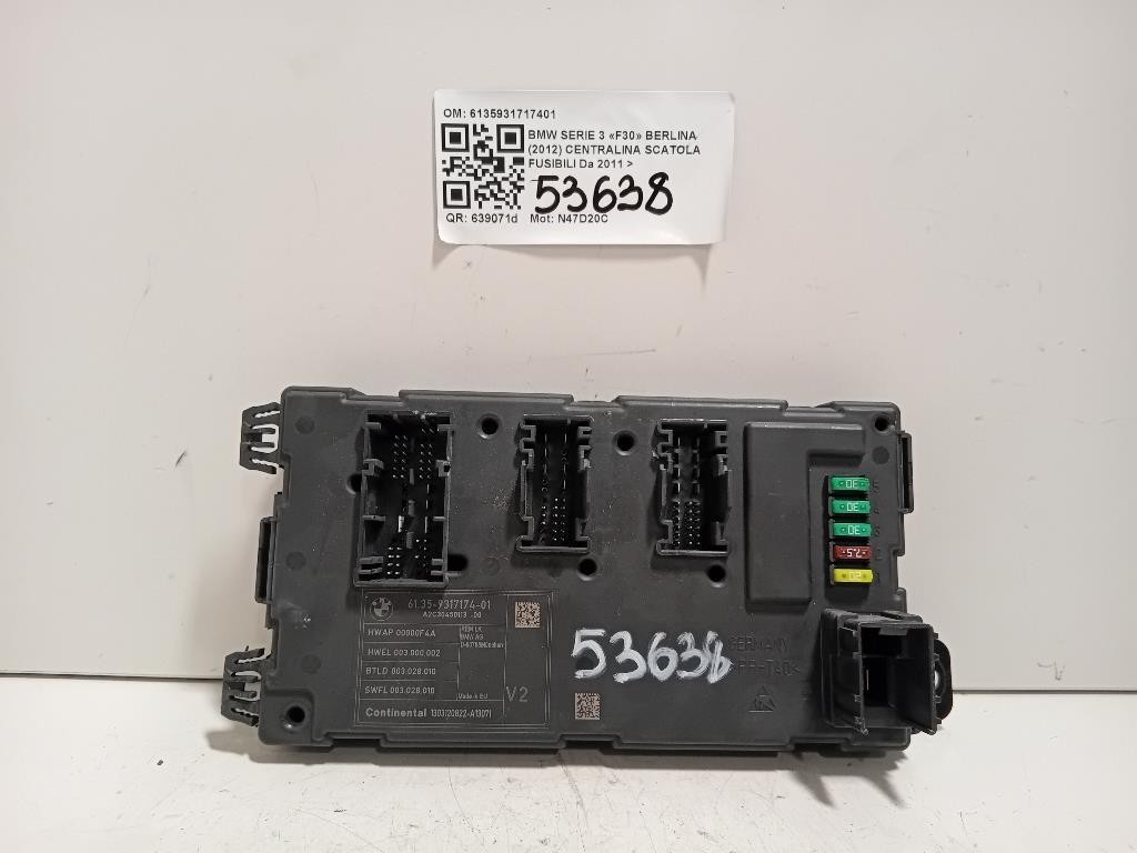 Centralina Scatola Fusibili 6135931717401 Bmw Serie 3 F30 Berlina 2012