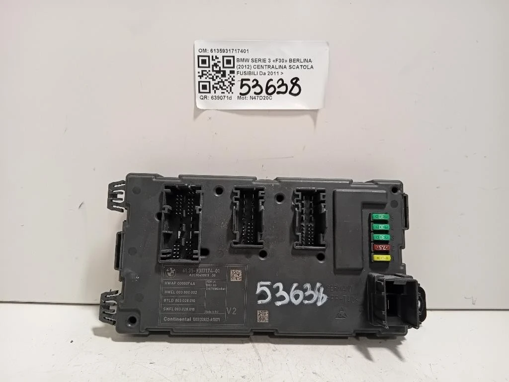 Centralina Scatola Fusibili 6135931717401 Bmw Serie 3 F30 Berlina 2012