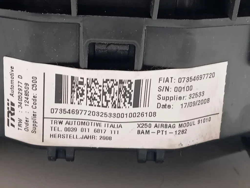 Air-bag Guidatore 07354697720 Fiat Ducato 250 2007