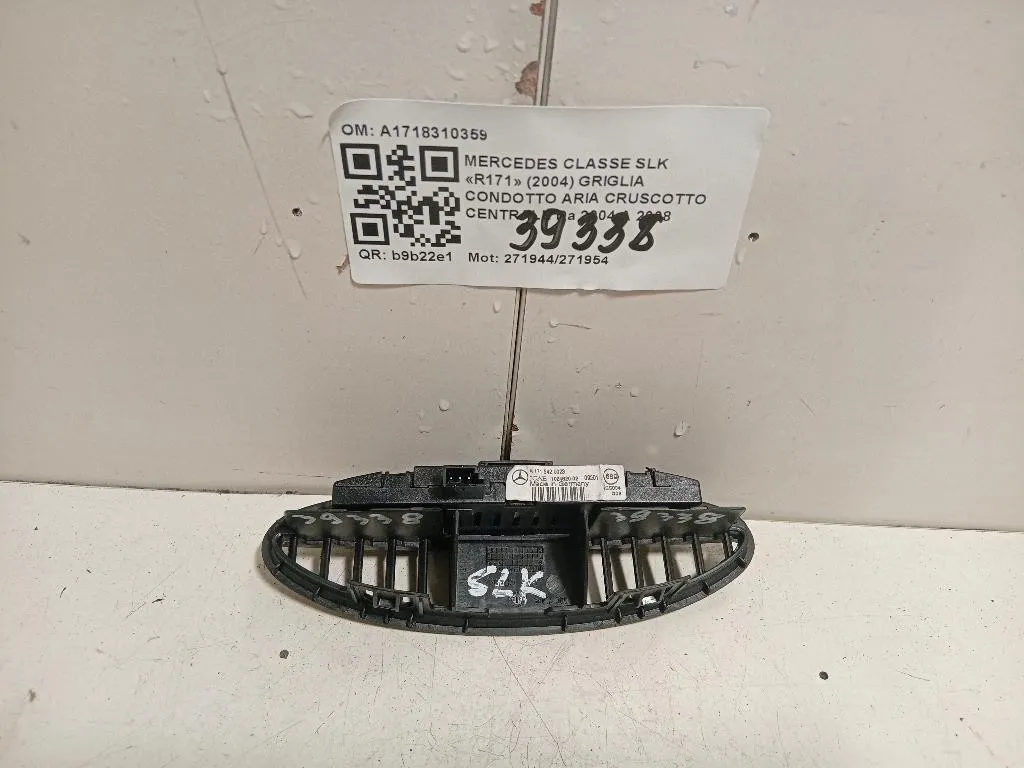 Griglia Condotto ARIA Cruscotto Centrale A1718310359 Mercedes Classe SLK R171 2004
