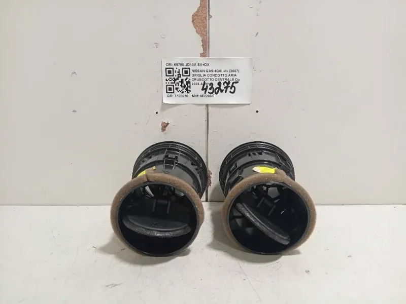 Griglia Condotto ARIA Cruscotto Centrale 68760-JD10A SX+DX Nissan Qashqai I 2007