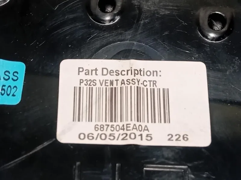 Griglia Condotto ARIA Cruscotto Centrale 687504 Nissan Qashqai II 2014