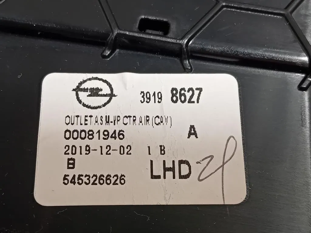 Griglia Condotto ARIA Cruscotto Centrale 39198627 Opel Corsa F 2019
