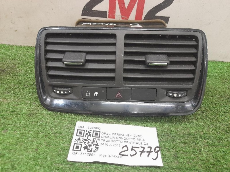 Griglia Condotto ARIA Cruscotto Centrale 13262802 Opel Meriva B 2010