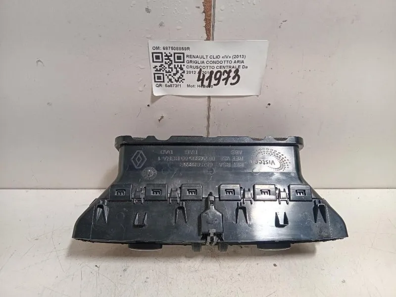 Griglia Condotto ARIA Cruscotto Centrale 687508859R Renault CLIO IV 2013