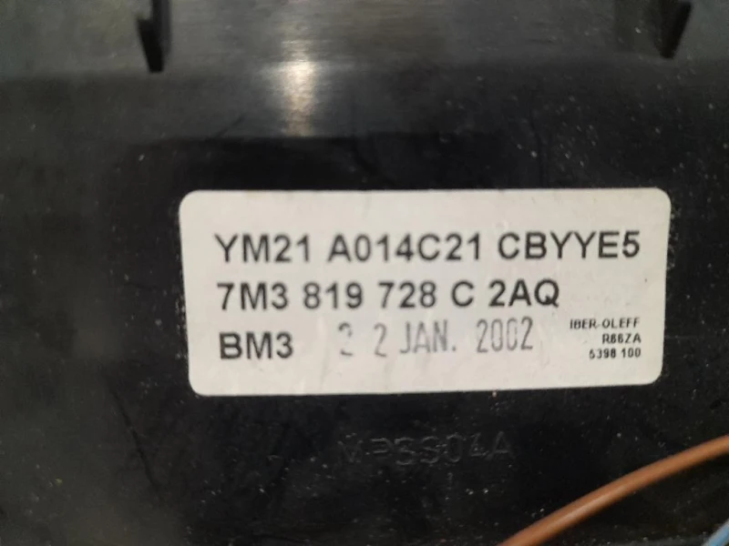 Griglia Condotto ARIA Cruscotto Centrale 7M3819728C Seat Alhambra 7V9 2001