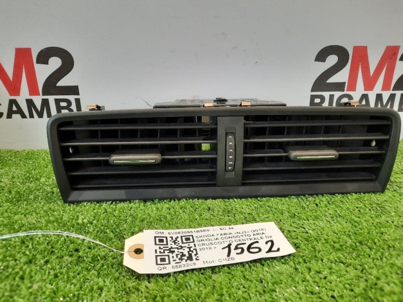 Griglia Condotto ARIA Cruscotto Centrale 6V0820951B9B9 Skoda Fabia NJ3 2018