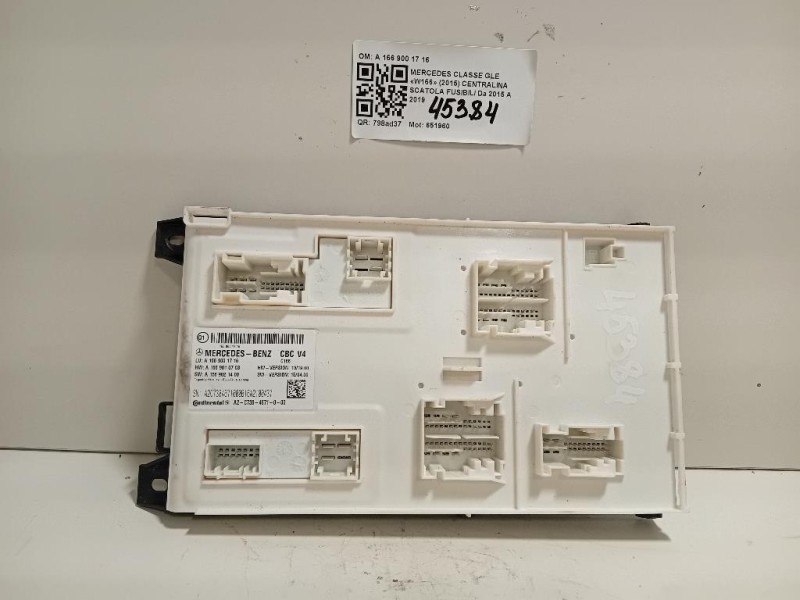 Centralina Scatola Fusibili A 166 900 17 16 Mercedes Classe GLE W166 2015