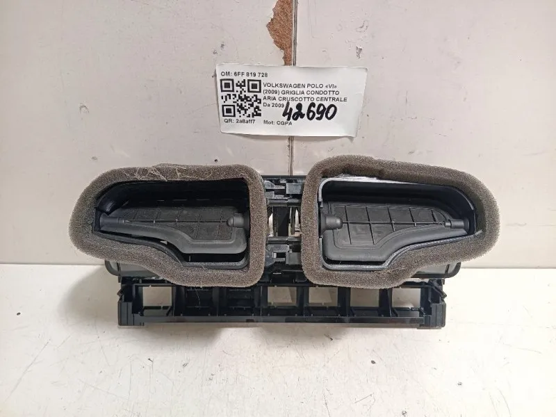 Griglia Condotto ARIA Cruscotto Centrale 6FF 819 728 Volkswagen POLO VI 2009