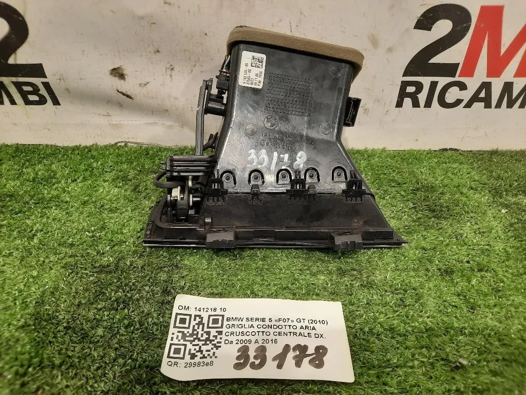 Griglia Condotto ARIA Cruscotto Centrale DX 141218 10 Bmw Serie 5 F07 GT 2010
