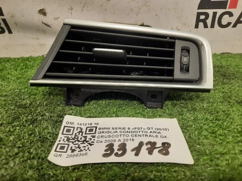 Griglia Condotto ARIA Cruscotto Centrale DX 141218 10 Bmw Serie 5 F07 GT 2010
