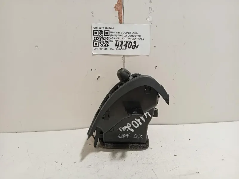 Griglia Condotto ARIA Cruscotto Centrale DX 6422 9265406 Mini MINI Cooper F56 2014