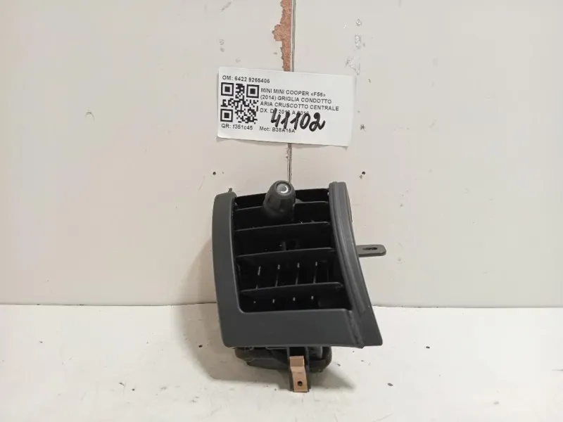 Griglia Condotto ARIA Cruscotto Centrale DX 6422 9265406 Mini MINI Cooper F56 2014