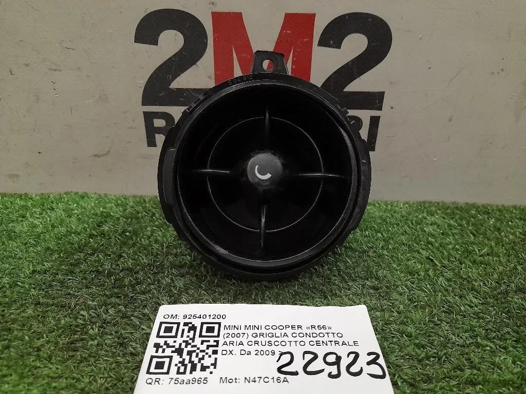 Griglia Condotto ARIA Cruscotto Centrale DX 925401200 Mini MINI Cooper R56 2007