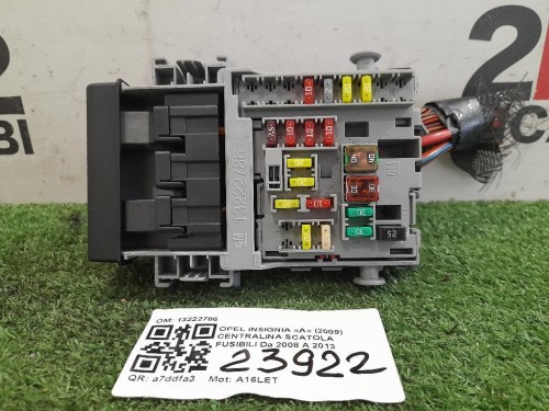 Centralina Scatola Fusibili 13222786 Opel Insignia A 2009