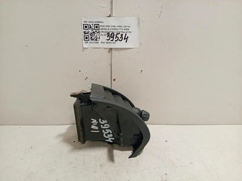 Griglia Condotto ARIA Cruscotto Centrale DX 6422 9265406 Mini MINI ONE F55 2014
