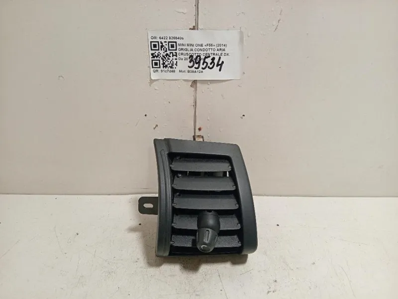 Griglia Condotto ARIA Cruscotto Centrale DX 6422 9265406 Mini MINI ONE F55 2014
