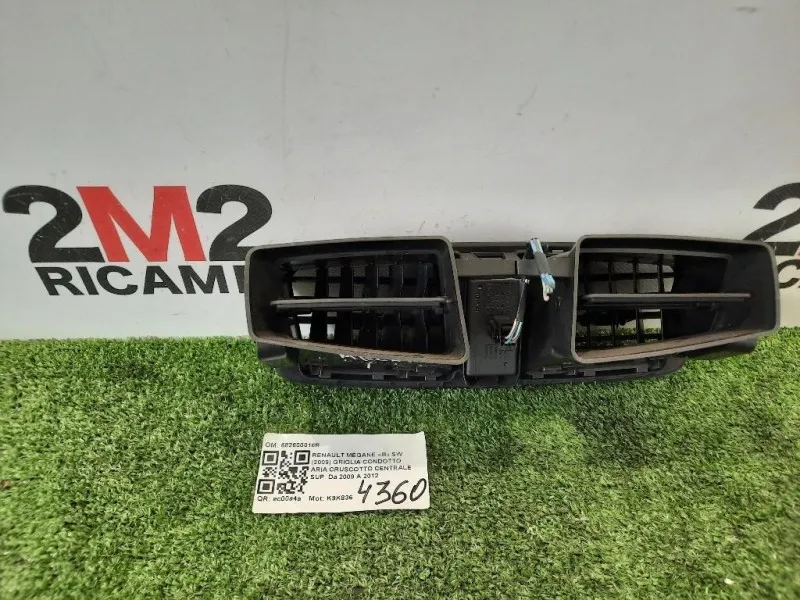 Griglia Condotto ARIA Cruscotto Centrale SUP 682600016R Renault Mégane III SW 2009