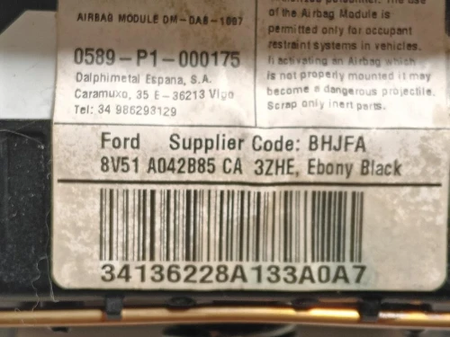 Air-bag Guidatore 62146212F Ford Fiesta VI 2008