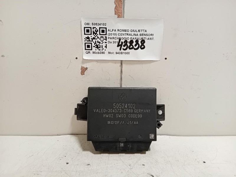 Centralina Sensori Parcheggio Paraurti ANT 50524102 Alfa Romeo Giulietta 2010